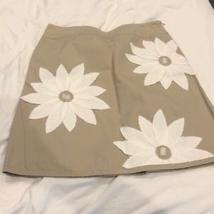 Boden Skirt appliquéd flowers a-line